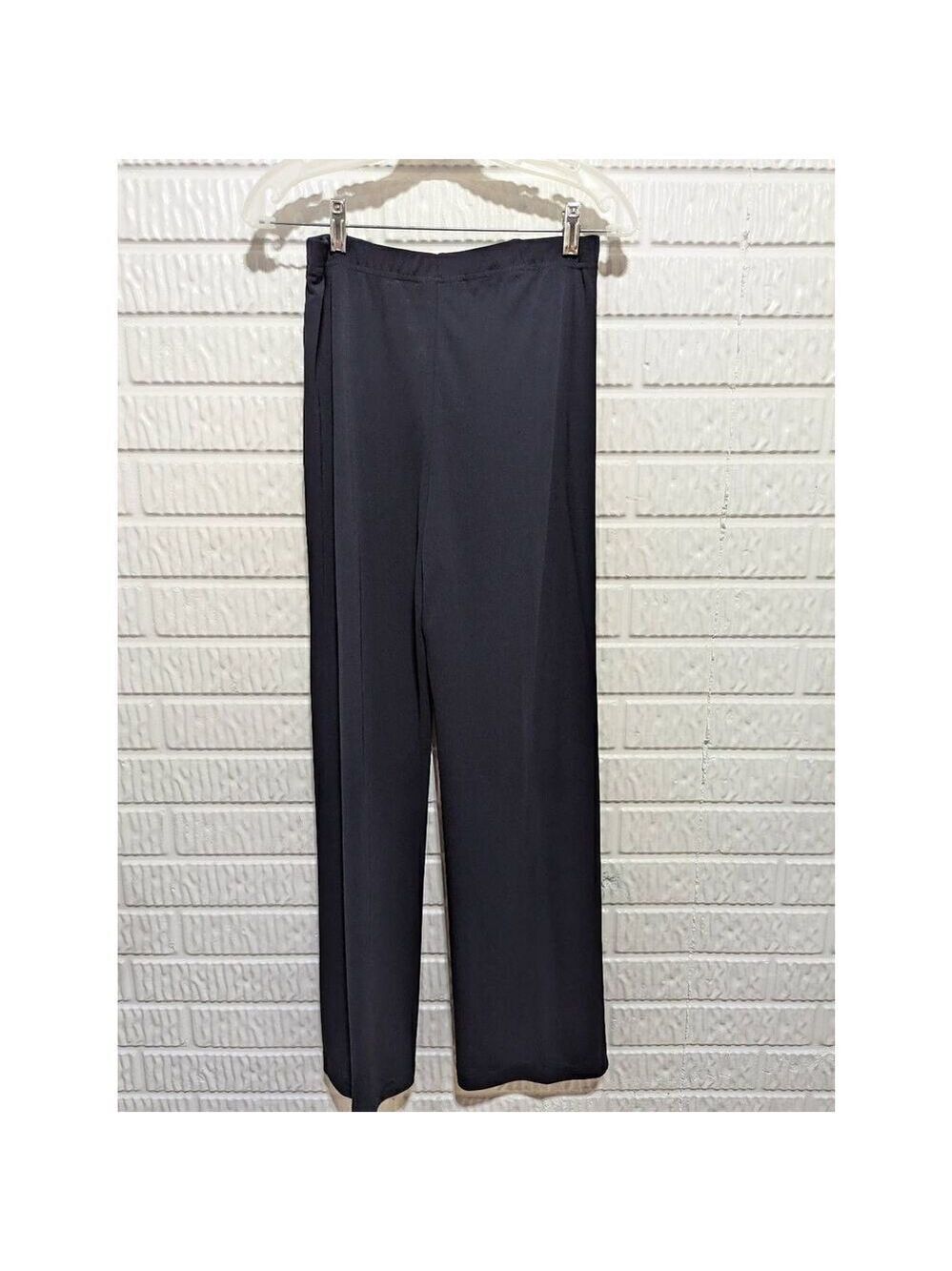 DKNY Women's Dark Navy Blue Soft Knit Straight Leg Pull On Pants Size S